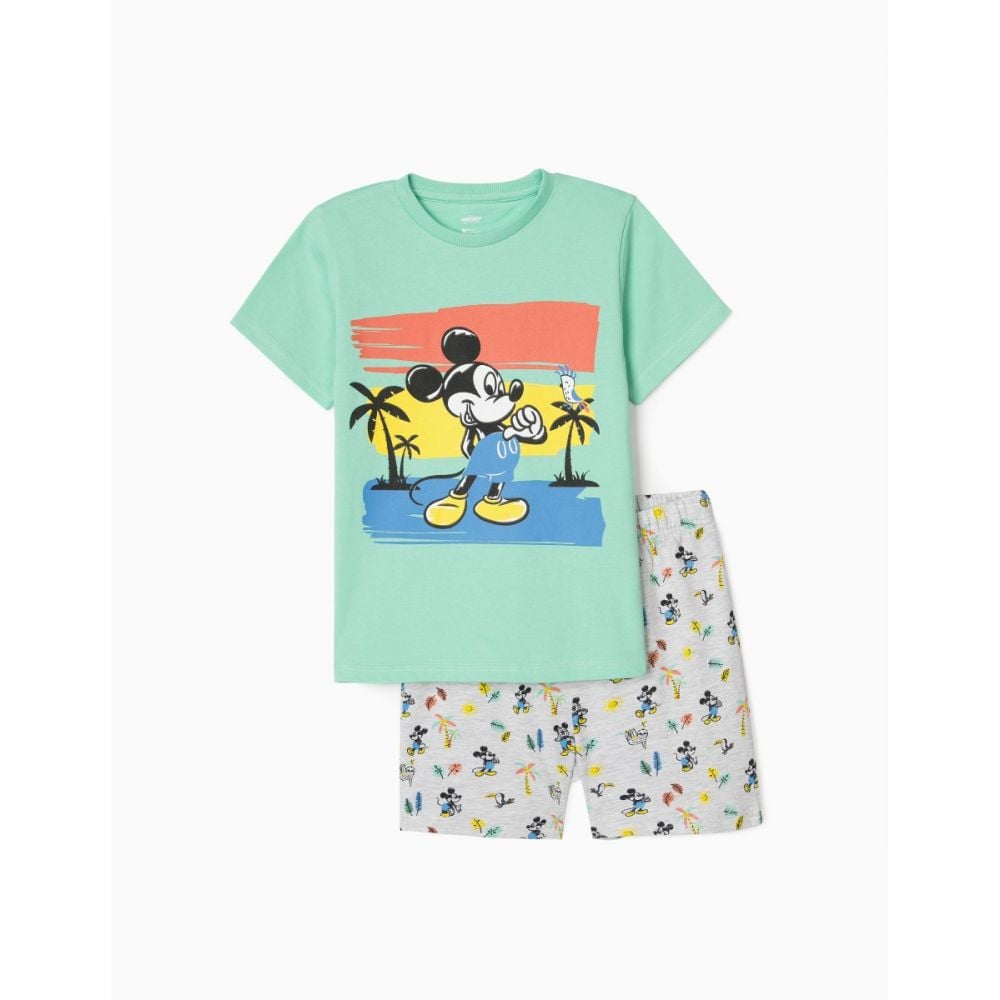 Pijama scurta din bumbac, Mickey Mouse, Zippy