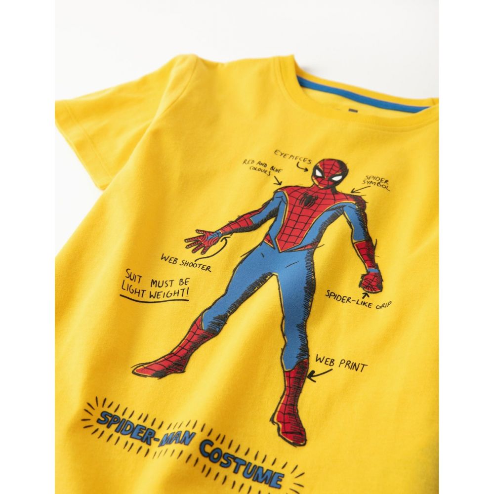 Tricou din bumbac cu maneca scurta, Spider-Man, galben, Zippy
