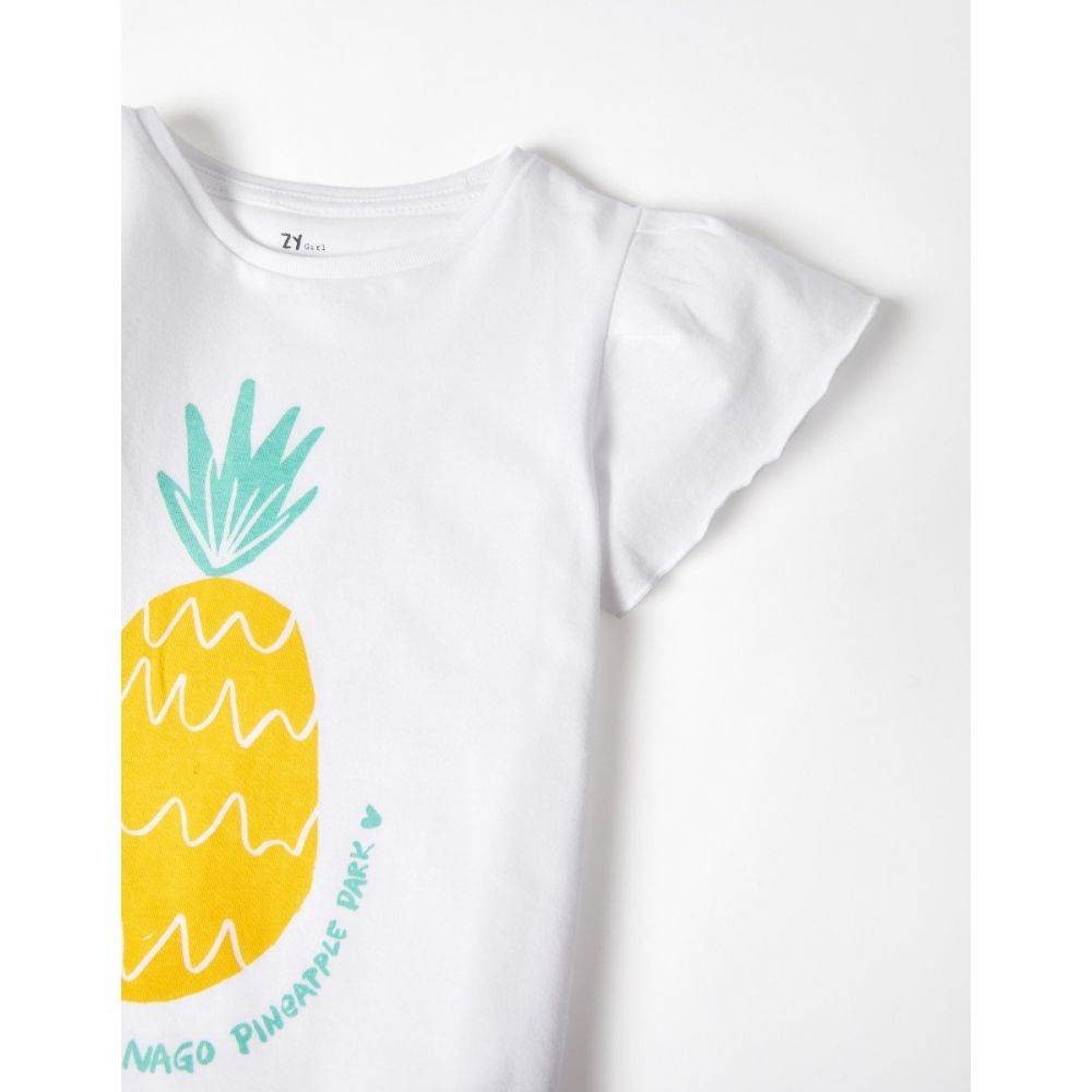 Set 2 tricouri cu maneci scurte, Zippy, cu imprimeu ananas