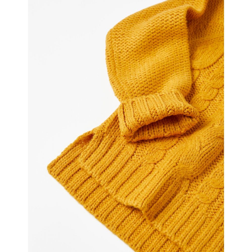 Pulover tricotat cu guler, Zippy, Galben
