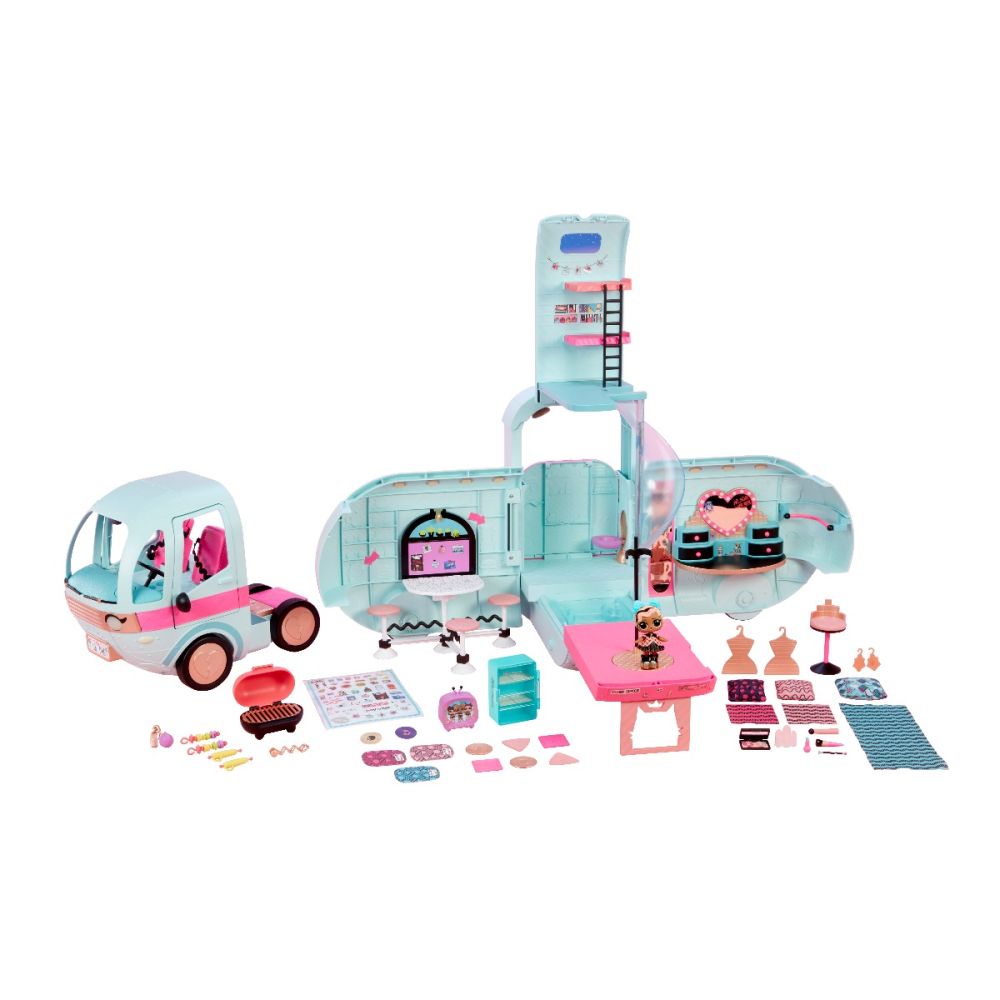 LOL Surprise Glamper 2 in 1, Set de joca cu 55 de surprize