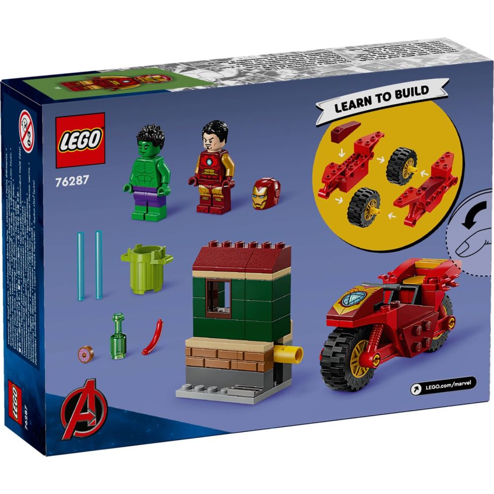 LEGO® Super Heroes - Iron Man cu motocicleta si Hulk (76287)