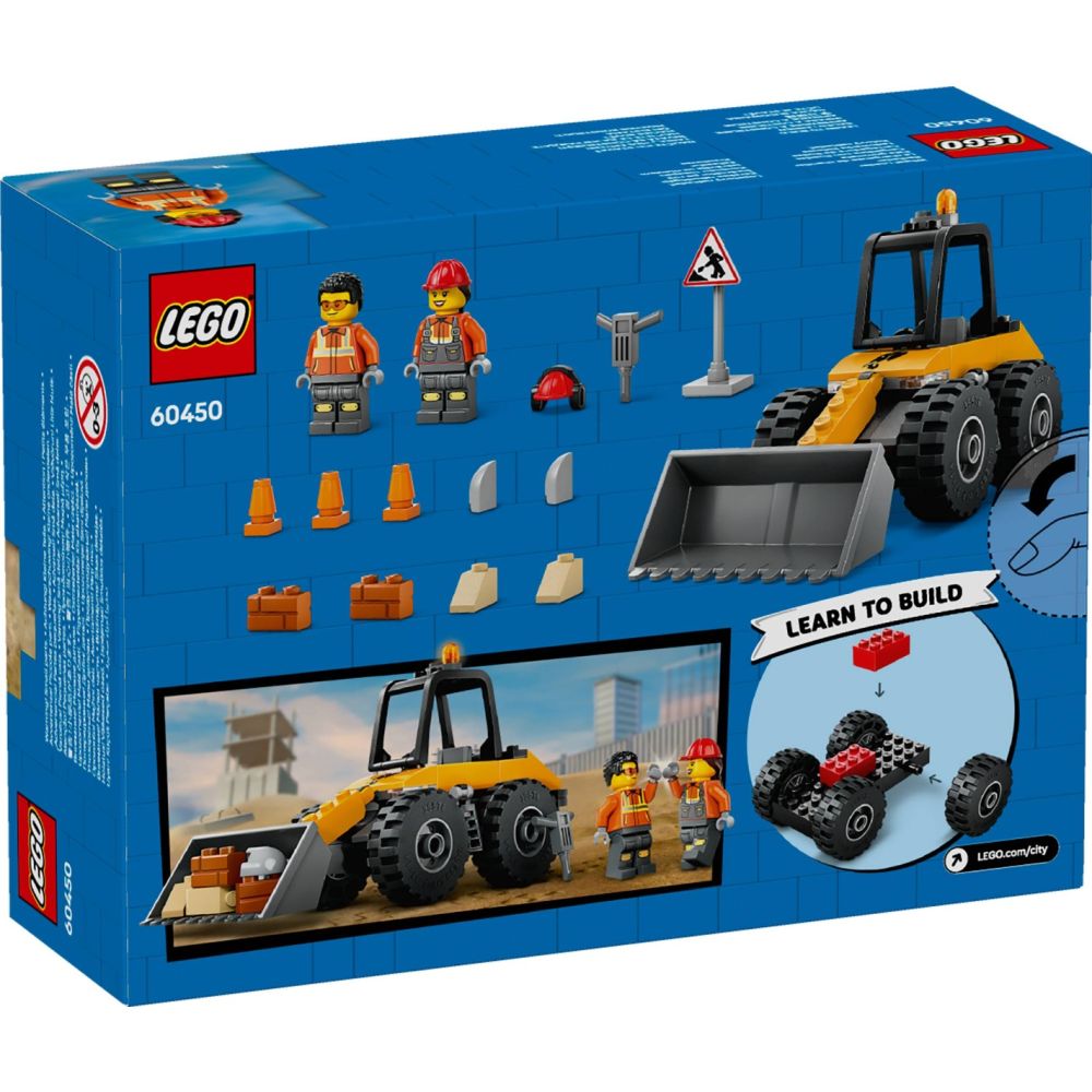 LEGO® City - Incarcator pe roti galben pentru constructii (60450)