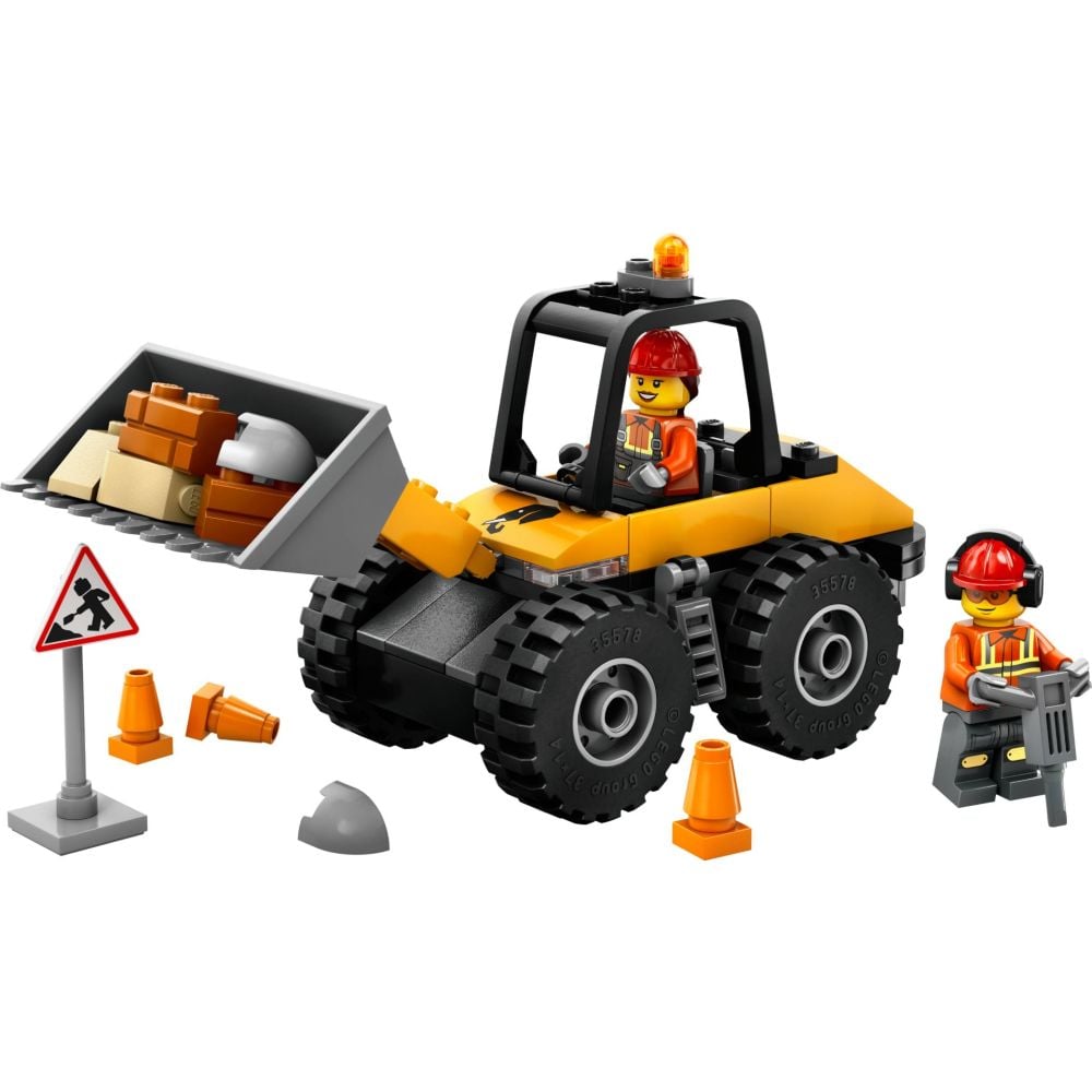 LEGO® City - Incarcator pe roti galben pentru constructii (60450)