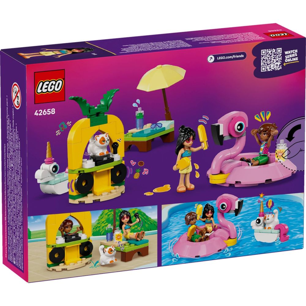 LEGO® Friends - Petrecere la piscina cu unicornul si flamingo (42658)