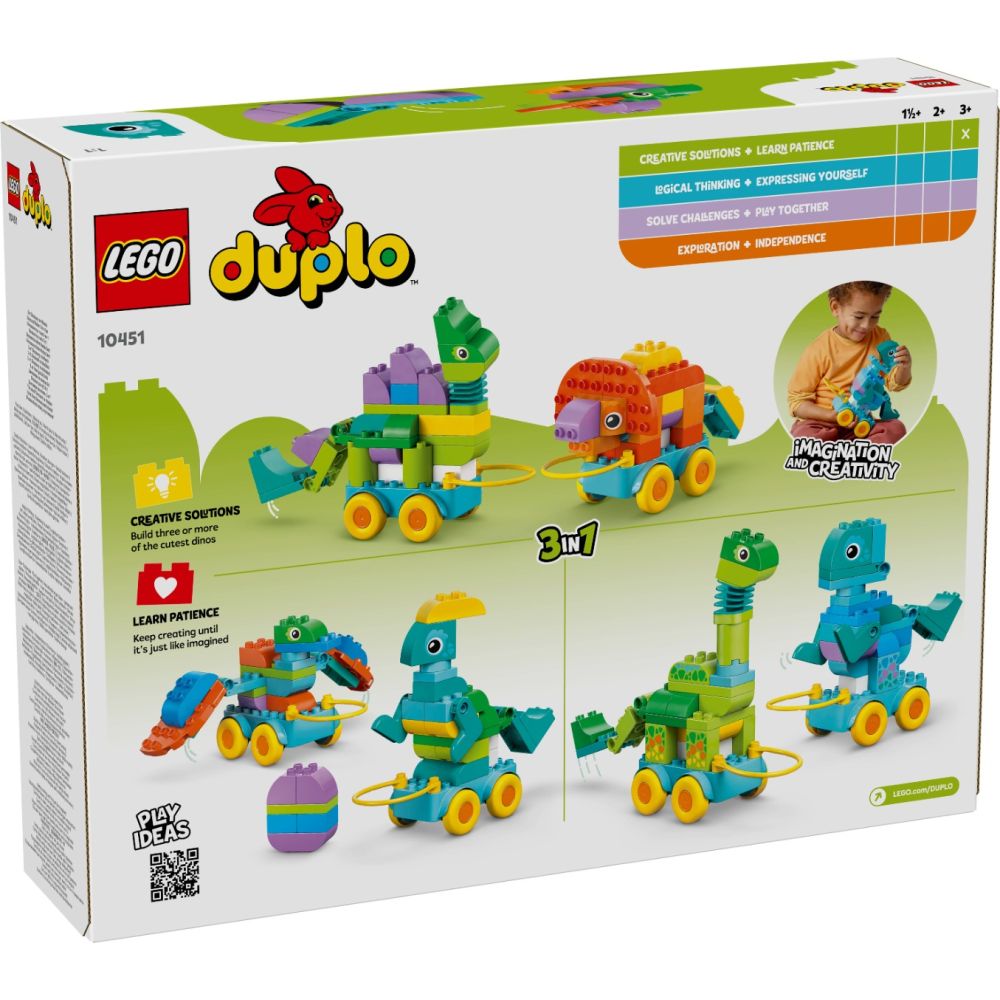 LEGO® DUPLO - Dinozauri pe roti 3 in 1 (10451)