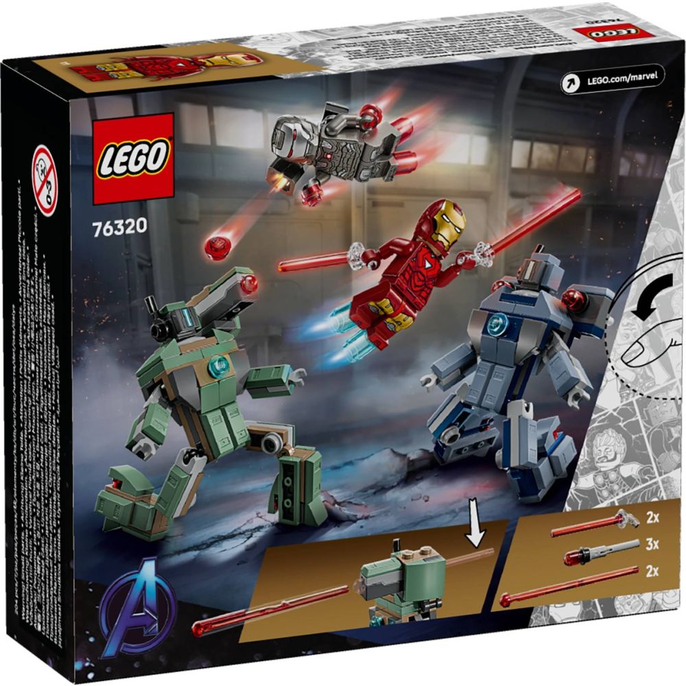 LEGO® Super Heroes - Iron Man si War Machine vs dronele Hammer (76320)