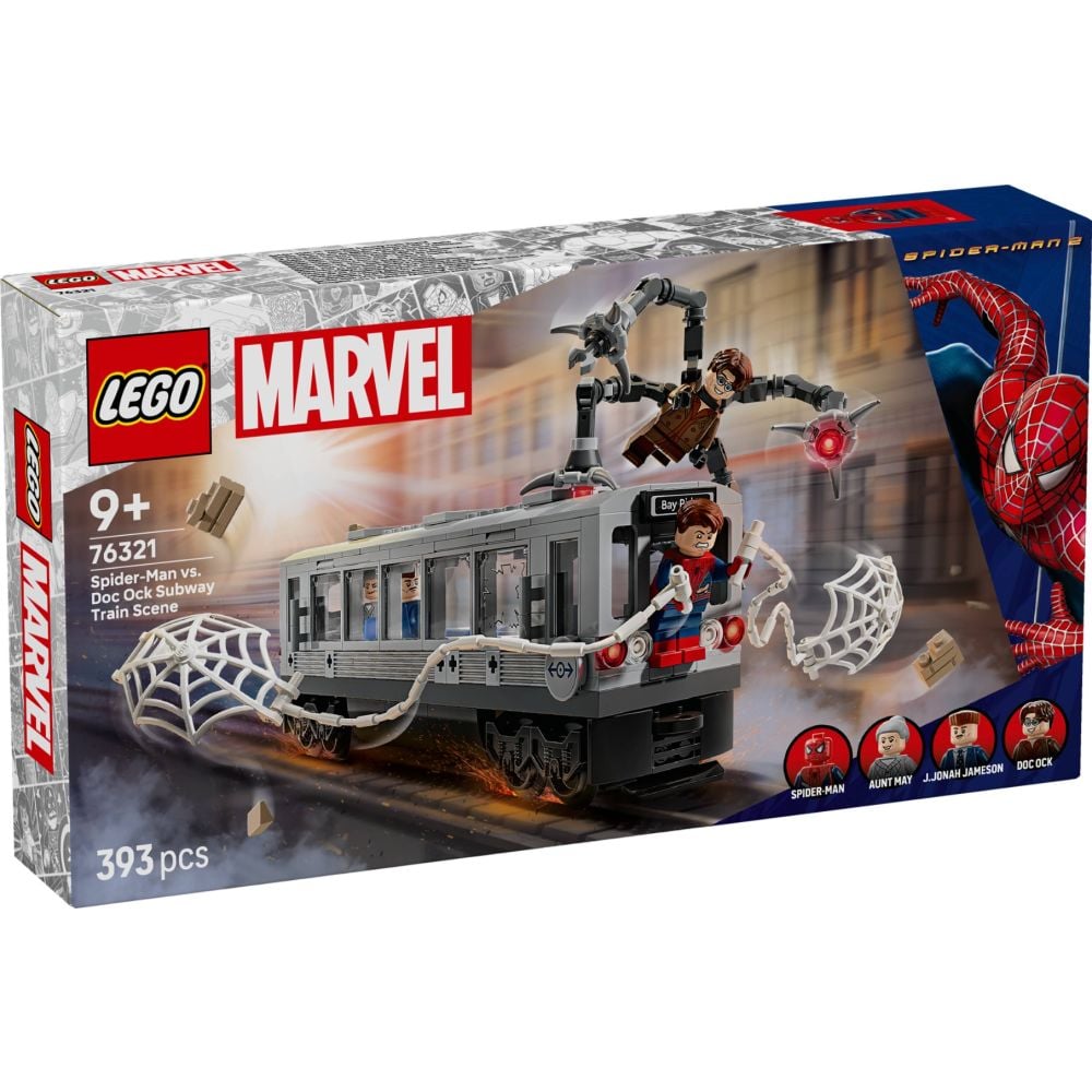 LEGO® Super Heroes - Lupta de pe acoperisul trenului dintre Omul-Paianjen si Doc Ock (76321)