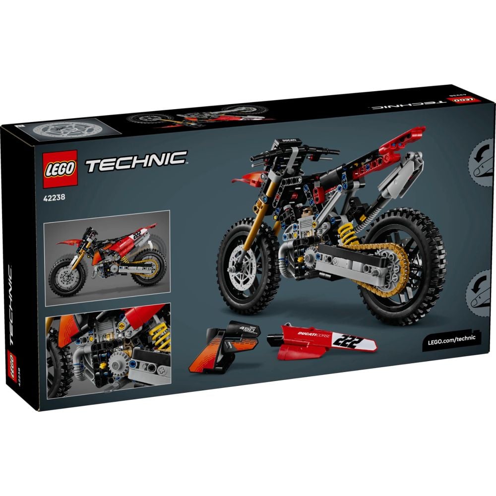 LEGO® Technic - Motocicleta Ducati Desmo450 MX, versiunea de uzina (42238)