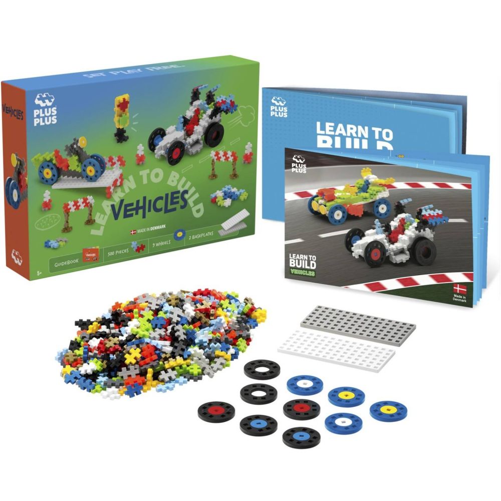 Set constructie, Plus-Plus, 500 piese, Invata sa construiesti, Vehicule