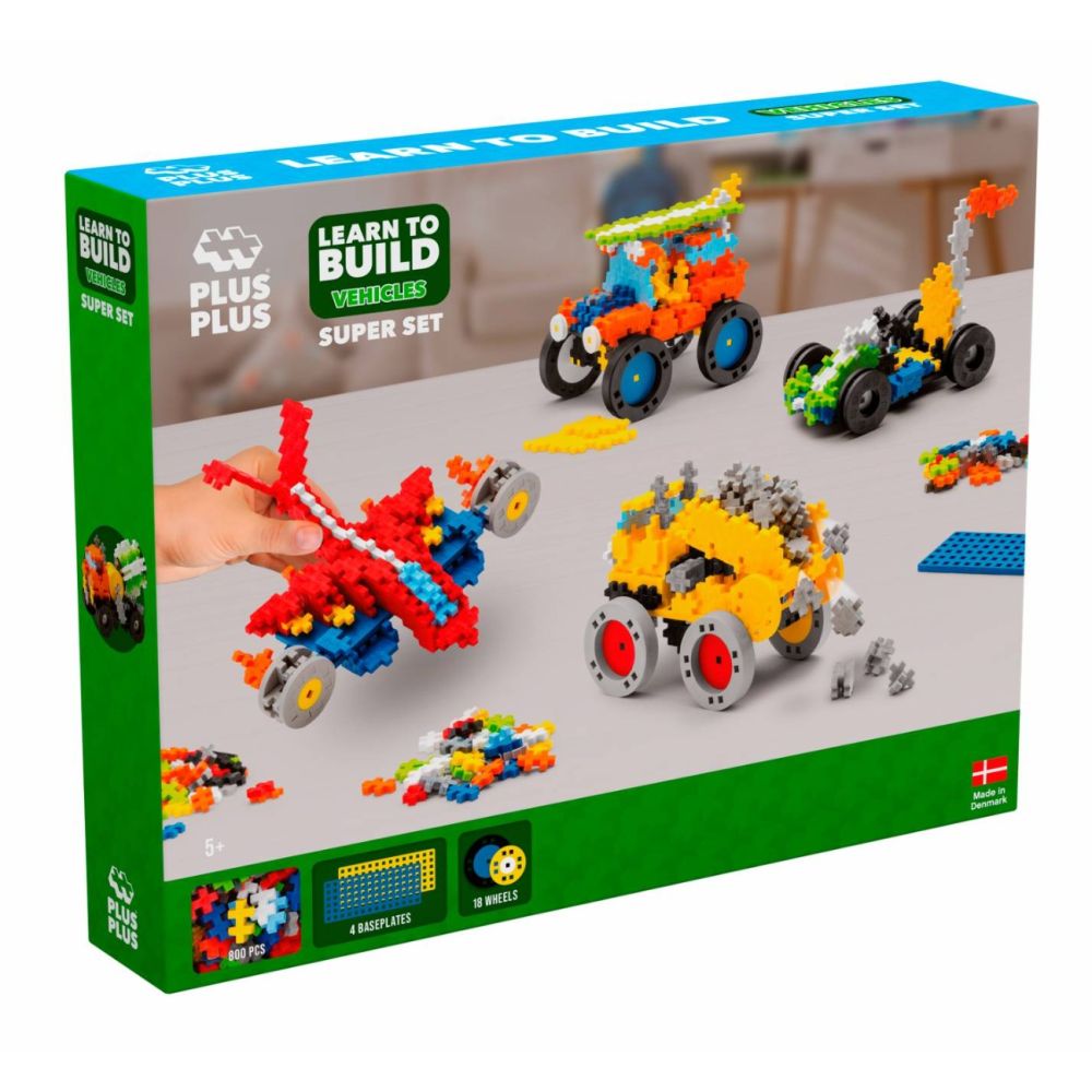 Set constructie, Plus-Plus, 500 piese, Invata sa construiesti, Vehicule