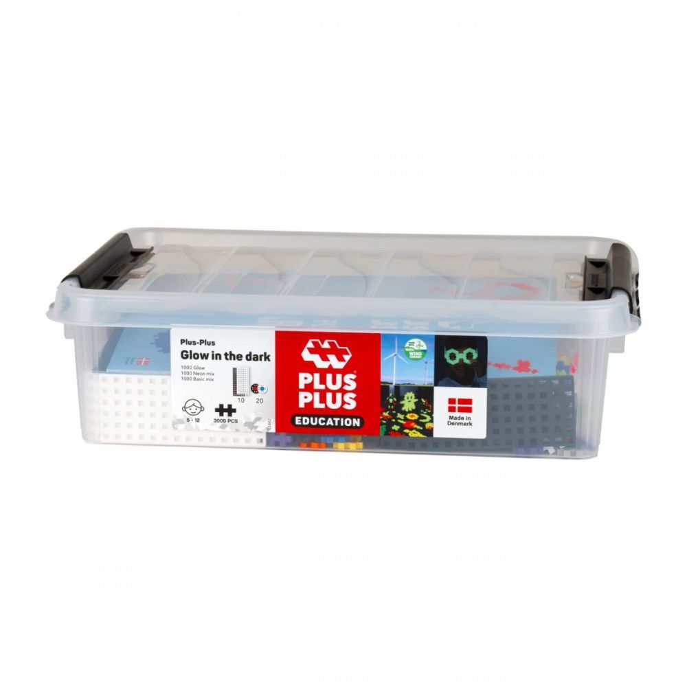 Set constructie educativ, Plus-Plus, Glow in the Dark, 3000 piese