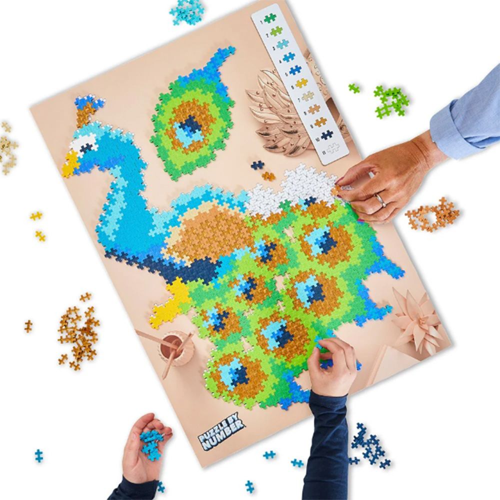 Puzzle pe numere, Plus-Plus, Paun, 800 piese