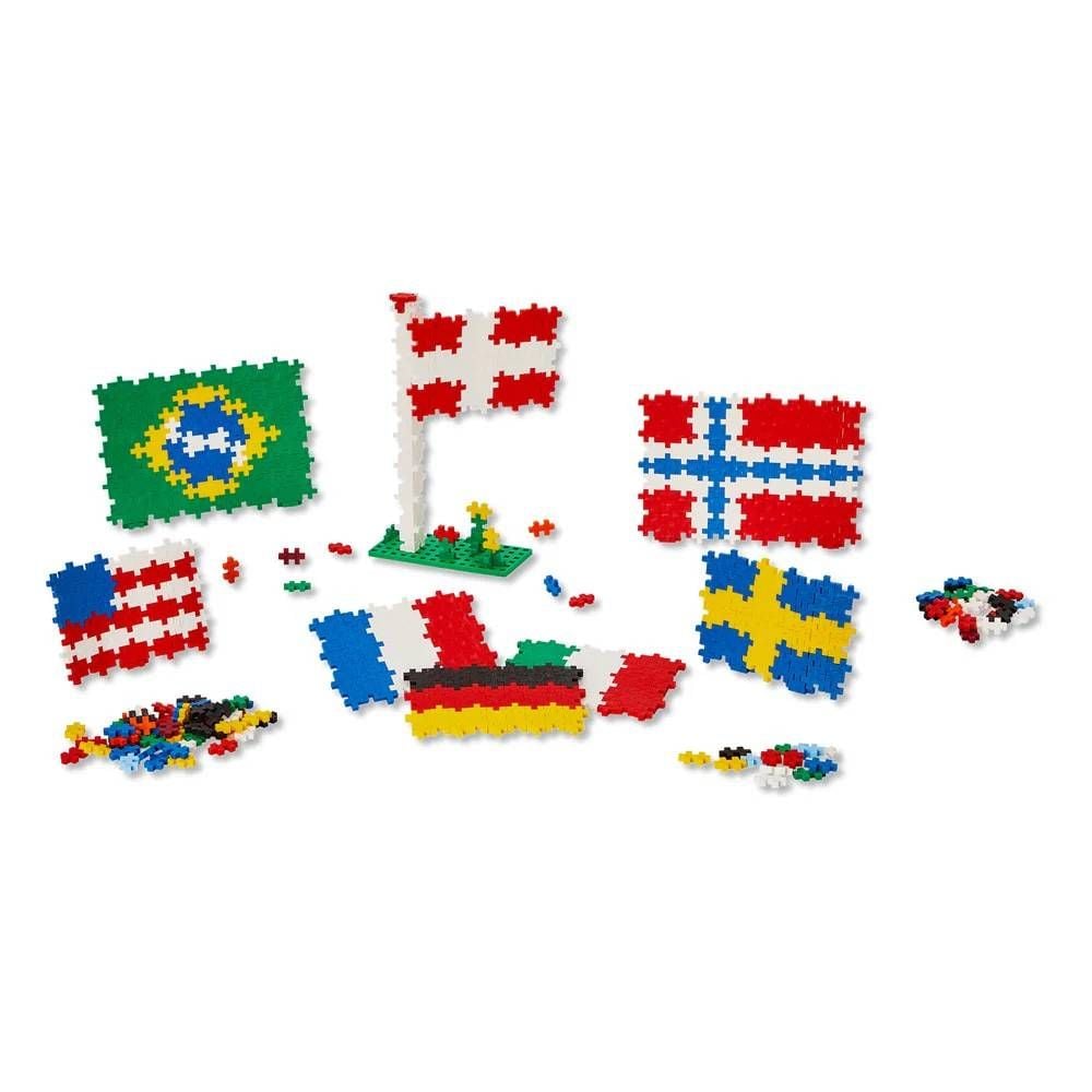 Set de constructie, Plus-Plus, 700 piese, Steaguri