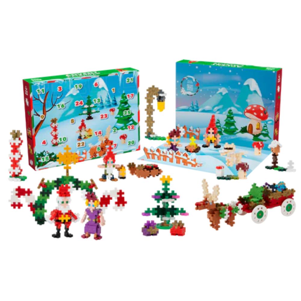 Set constructie, Calendar Advent, Plus-Plus, Lumea lui Mos Craciun