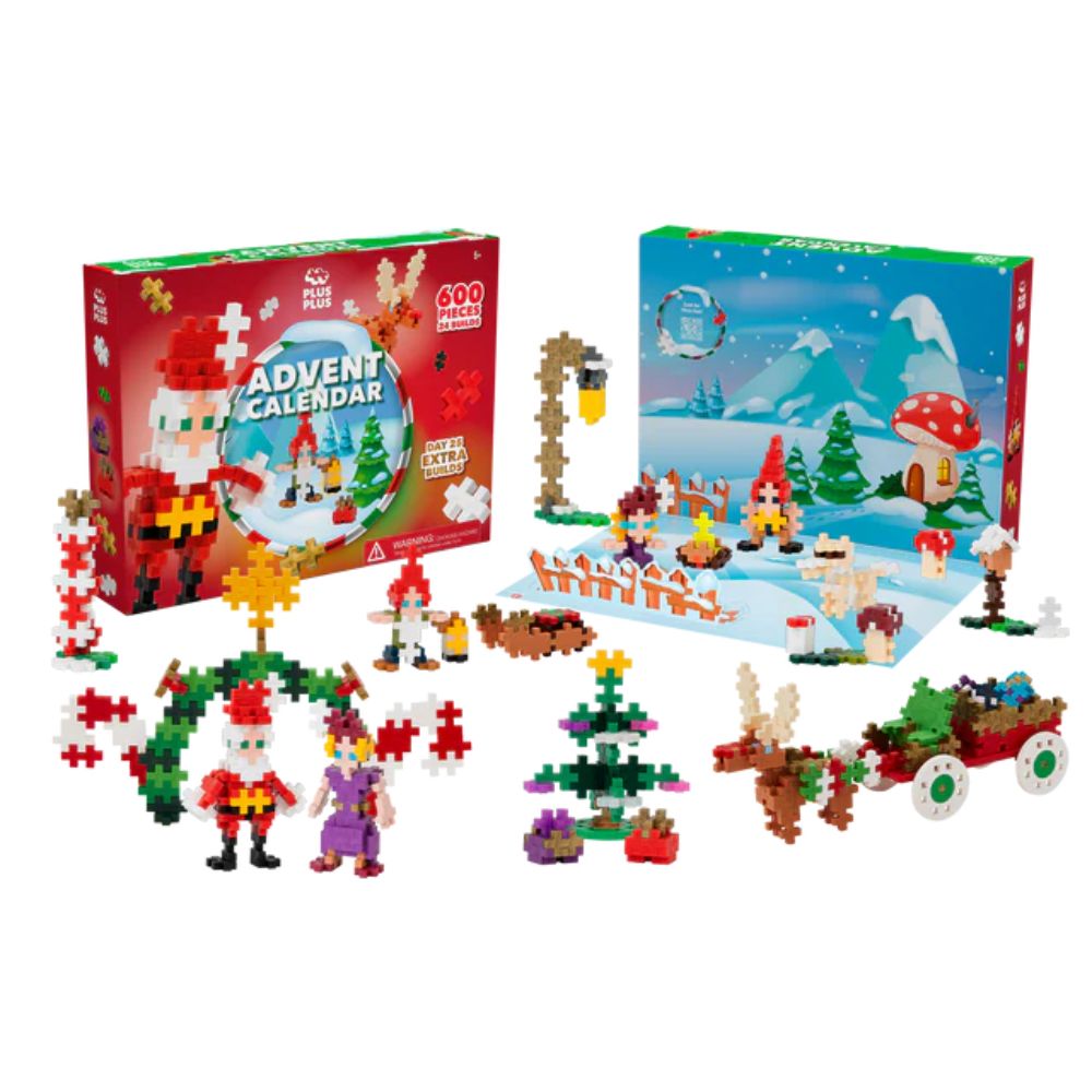 Set constructie, Calendar Advent, Plus-Plus, Lumea lui Mos Craciun