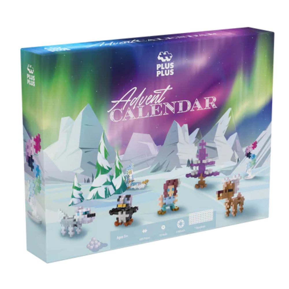 Set constructie, Calendar Advent, Plus-Plus, Mos Craciun si Aurora Boreala