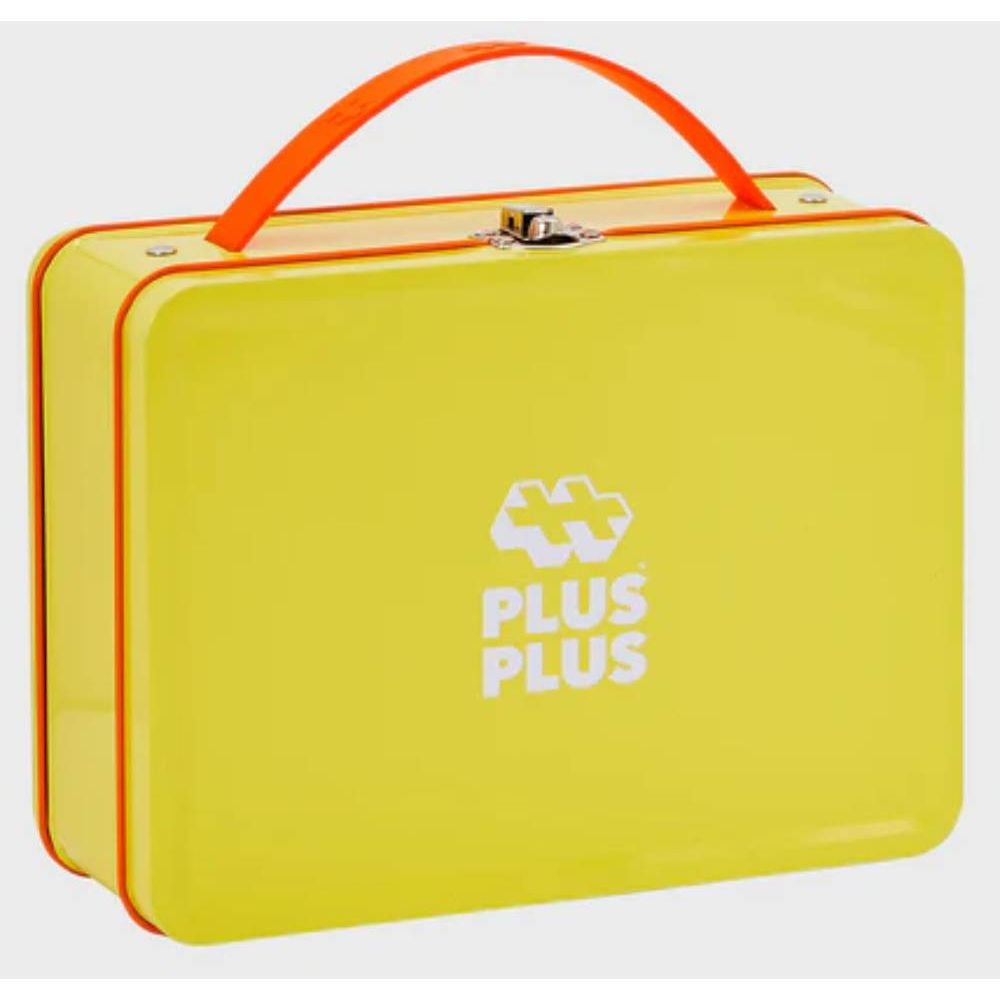 Set constructie, Plus-Plus, 70 piese mari, portabil, in cutie metalica, Culori standard