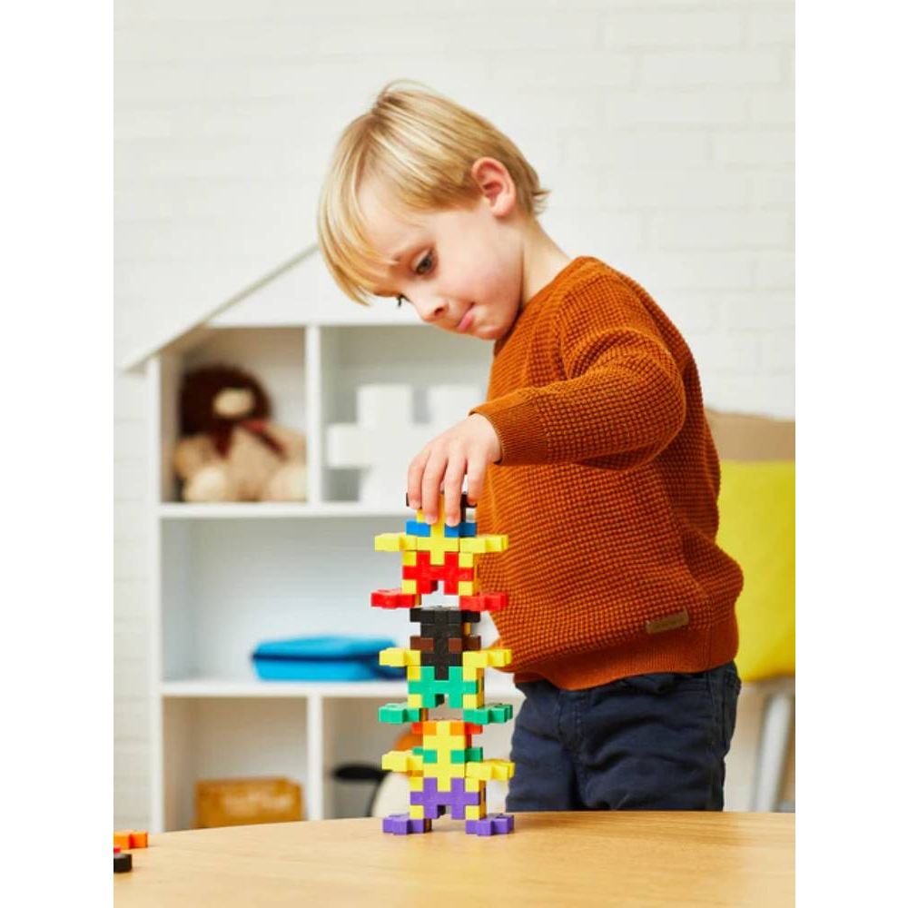 Set constructie, Plus-Plus, 60 piese mari, Invata sa construiesti