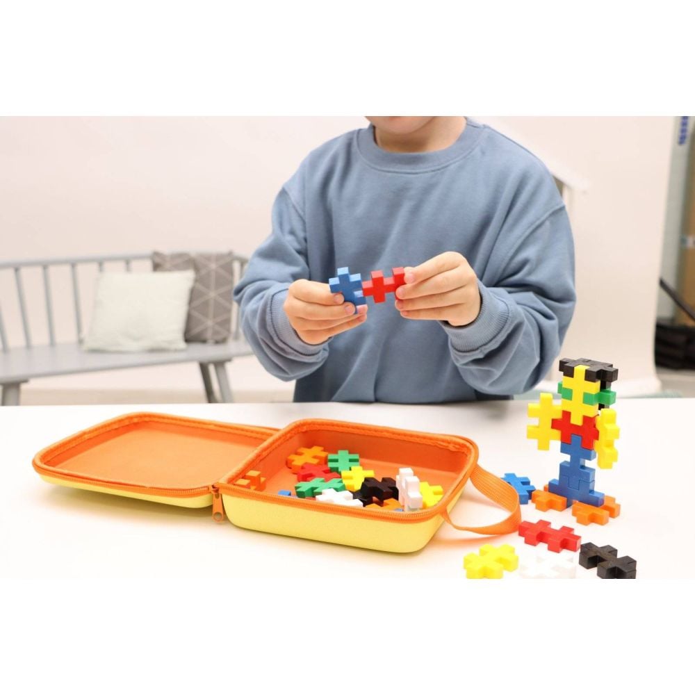 Set constructie, Plus-Plus, 15 piese mari, portabil, in geanta cu fermoar