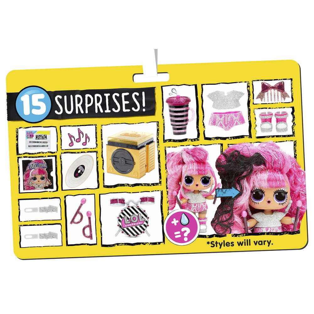 LOL Surprise Remix Hair Flip, Papusa cu 15 surprize, 566991, 566977