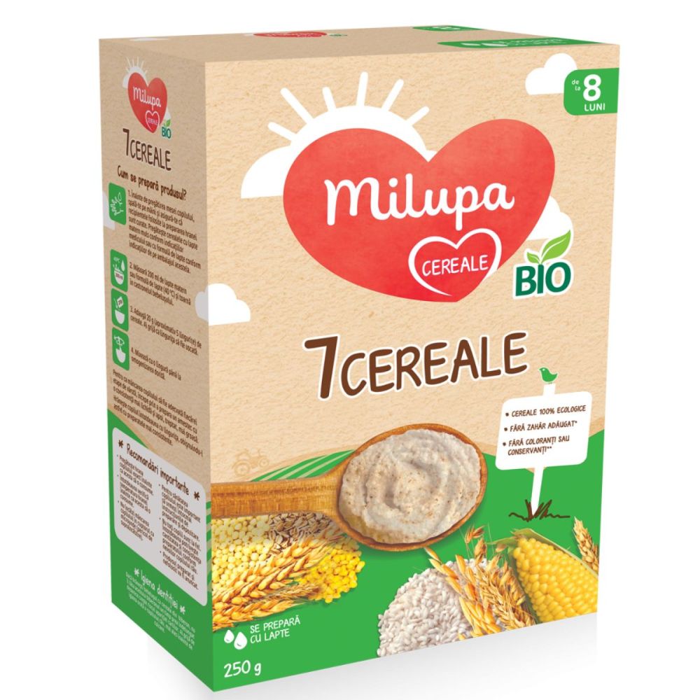 Cereale Milupa, 7 cereale, 250 g