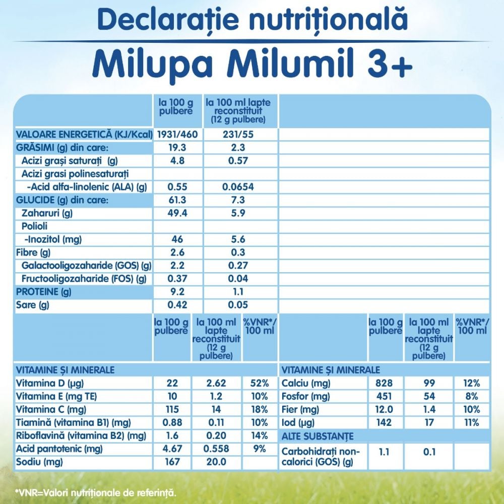 Lapte praf de crestere Milupa Milumil Junior 3+, 600g