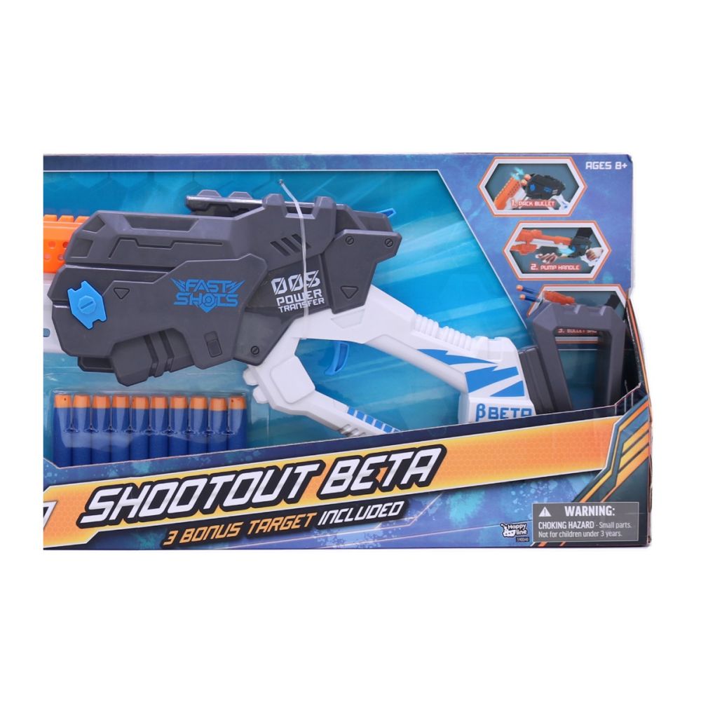 Blaster cu doua tevi si 10 proiectile Fast Shots
