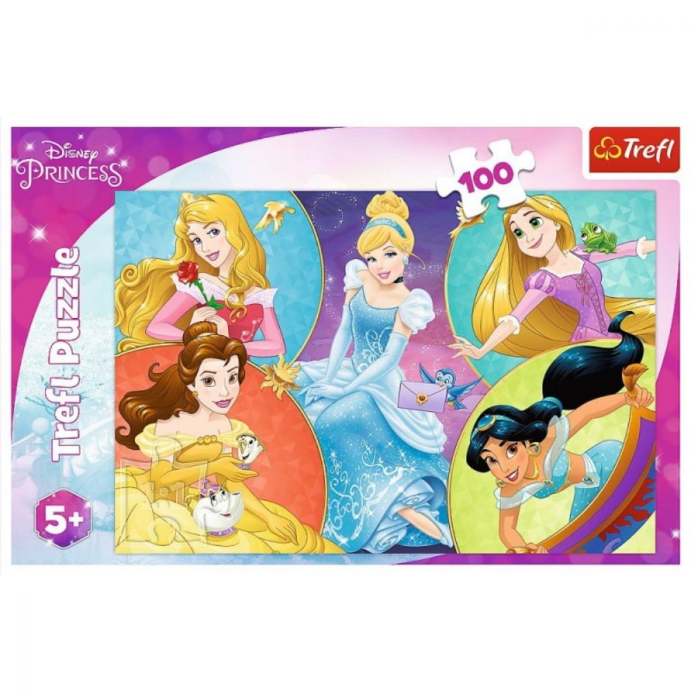 Puzzle Trefl 100 piese, Intalnirea printeselor, Disney Princess