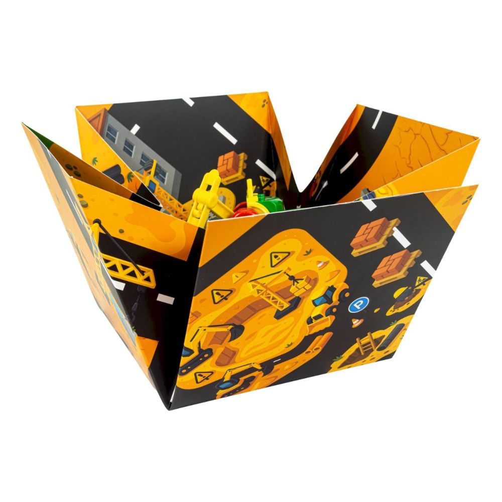 Set senzorial cu nisip dinamic, Tuban, Nisip pufos si vehicule, Santier de constructii