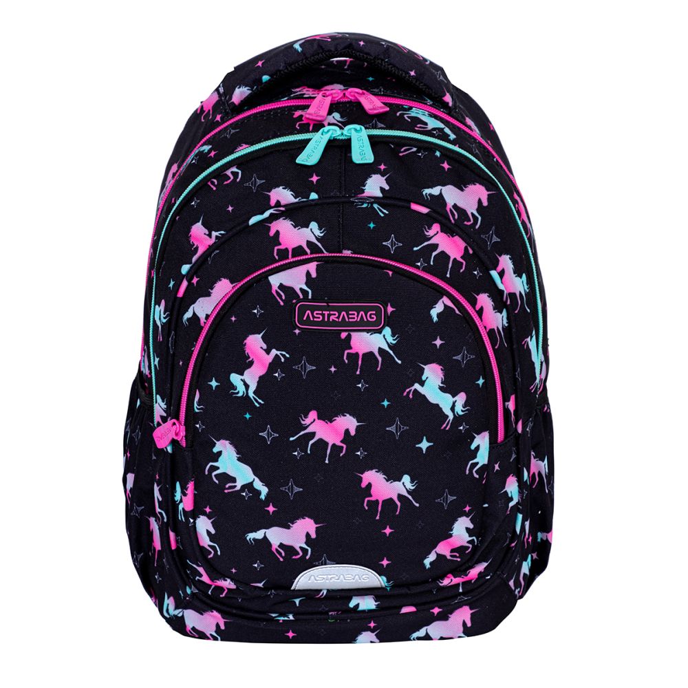 Ghiozdan cu 3 compartimente, AstraBag, Unicorn