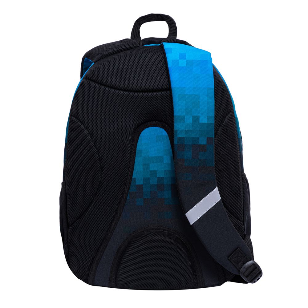 Ghiozdan cu 3 compartimente, AstraBag, Blue Pixel