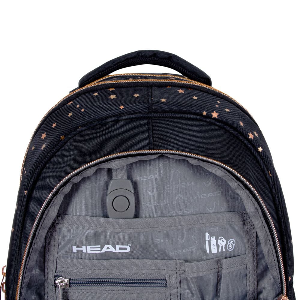 Ghiozdan cu 3 compartimente, Head, Classy Gold
