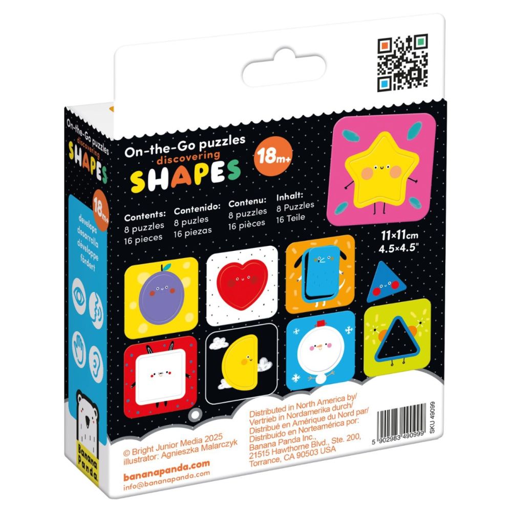 Primul meu puzzle, Banana Panda, On-The-Go, Descopera forme, 16 piese