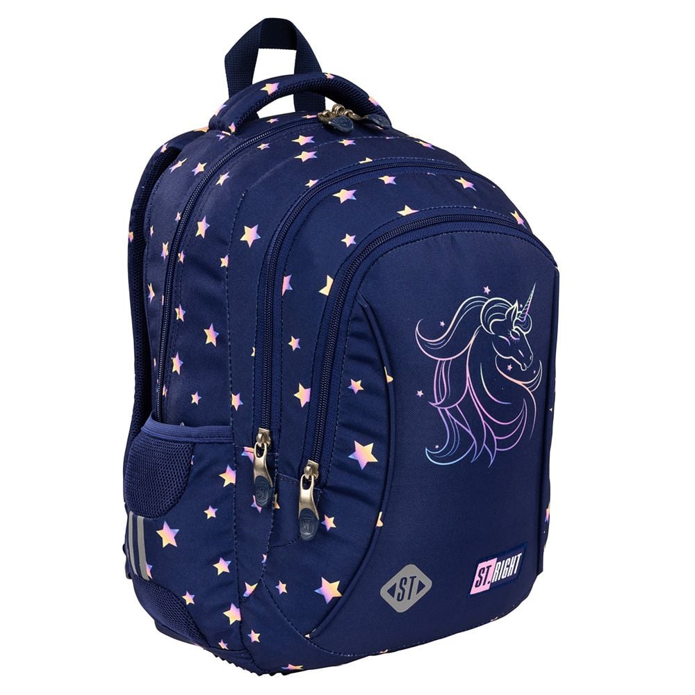 Ghiozdan cu 3 compartimente, St Majewski, St.Right Unicorn Glow, 39 cm