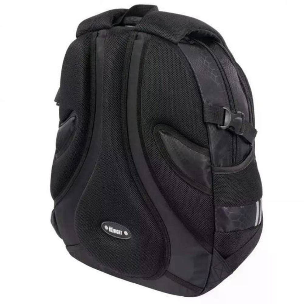 Ghiozdan cu 4 compartimente, St Majewski, St.Right Black, 43 x 32 x 20 cm