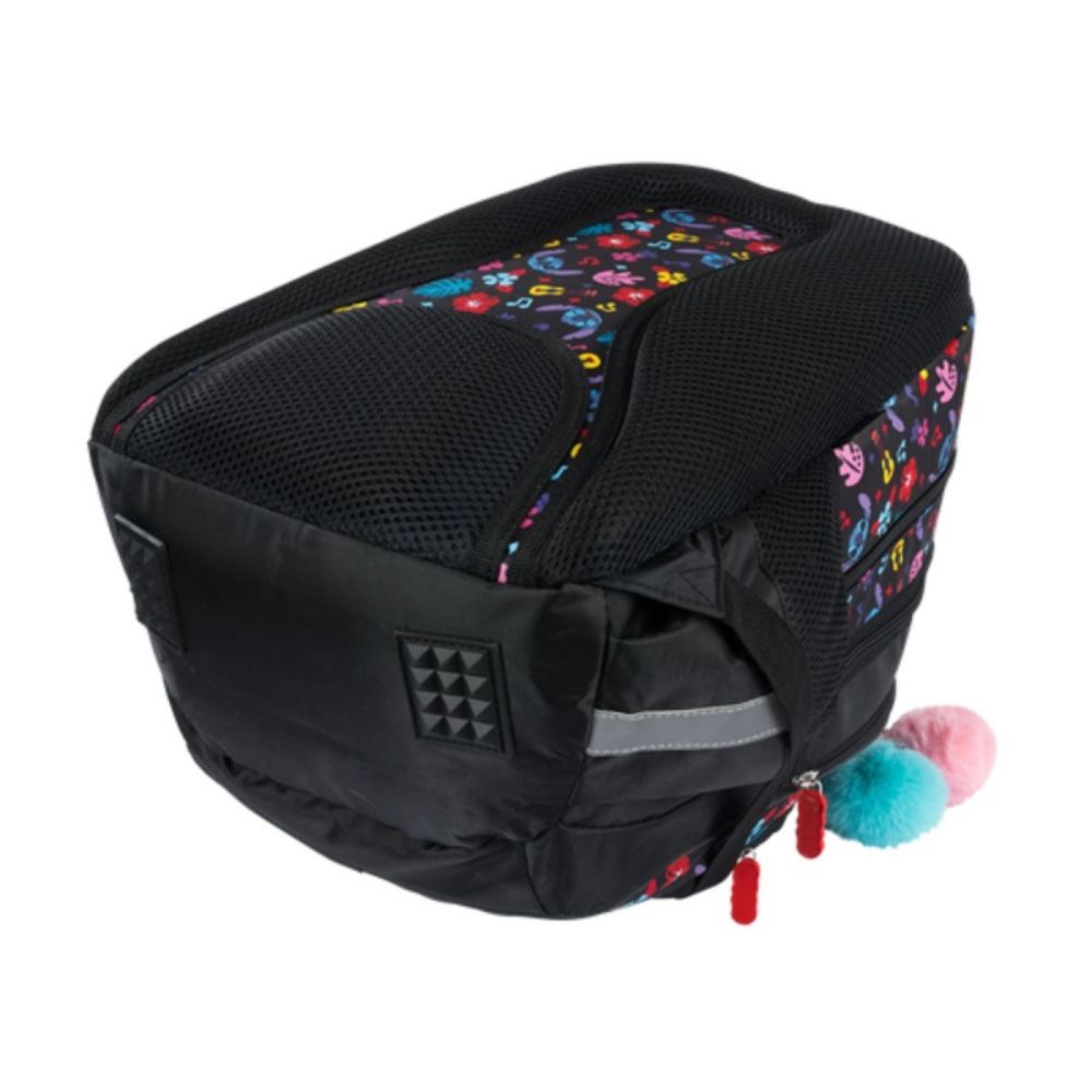 Ghiozdan cu 4 compartimente, St Majewski, Stitch, 40 x 28 x 18 cm, Negru