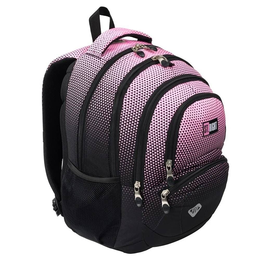 Ghiozdan cu 4 compartimente, 1 buzunar, St Majewski, St.Right Pink Gradient, 42 cm, Roz
