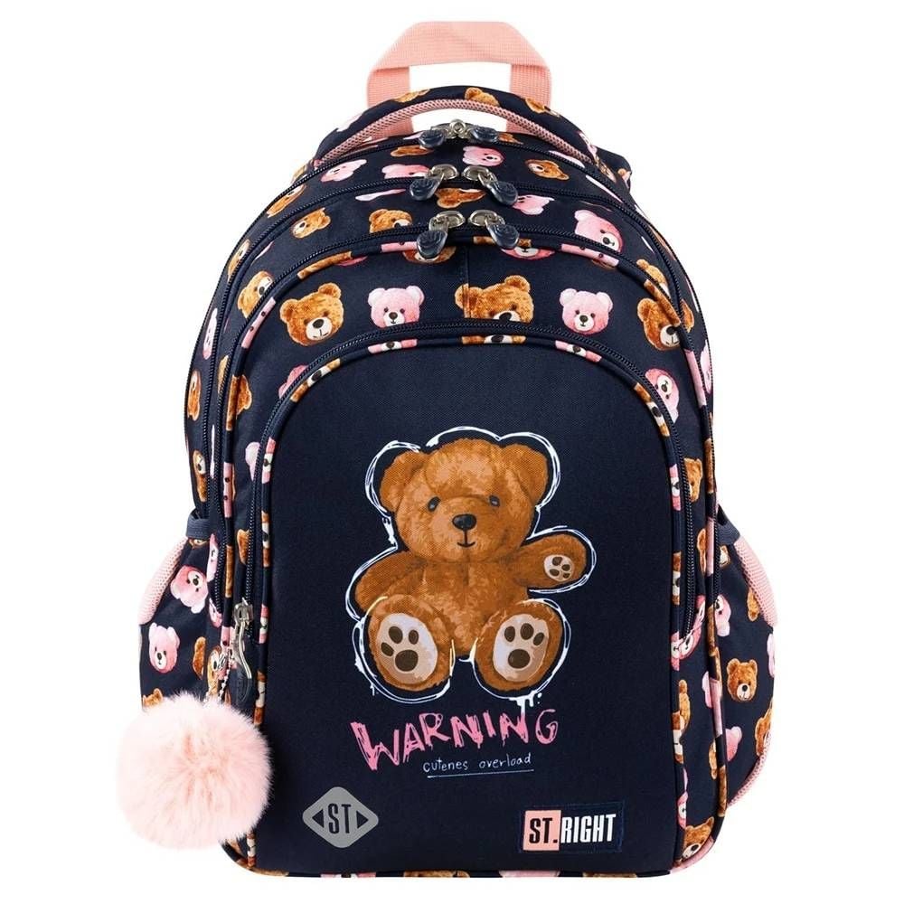 Ghiozdan cu 4 compartimente, St Majewski, St.Right Teddy Bear, 40 x 28 x 18 cm