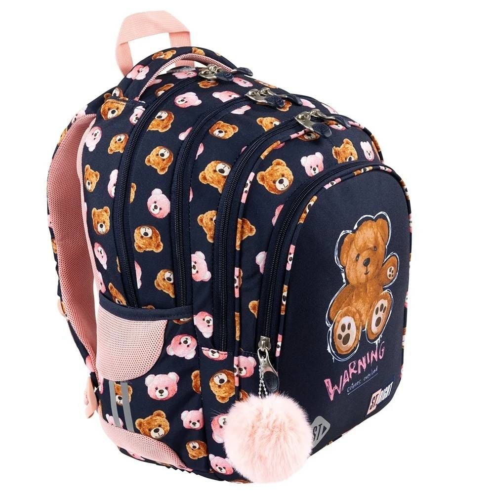 Ghiozdan cu 4 compartimente, St Majewski, St.Right Teddy Bear, 40 x 28 x 18 cm