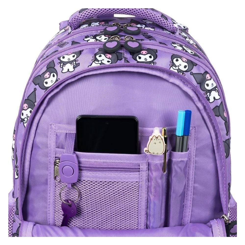 Ghiozdan cu 4 compartimente, St Majewski, Kuromi Violet, 40 cm