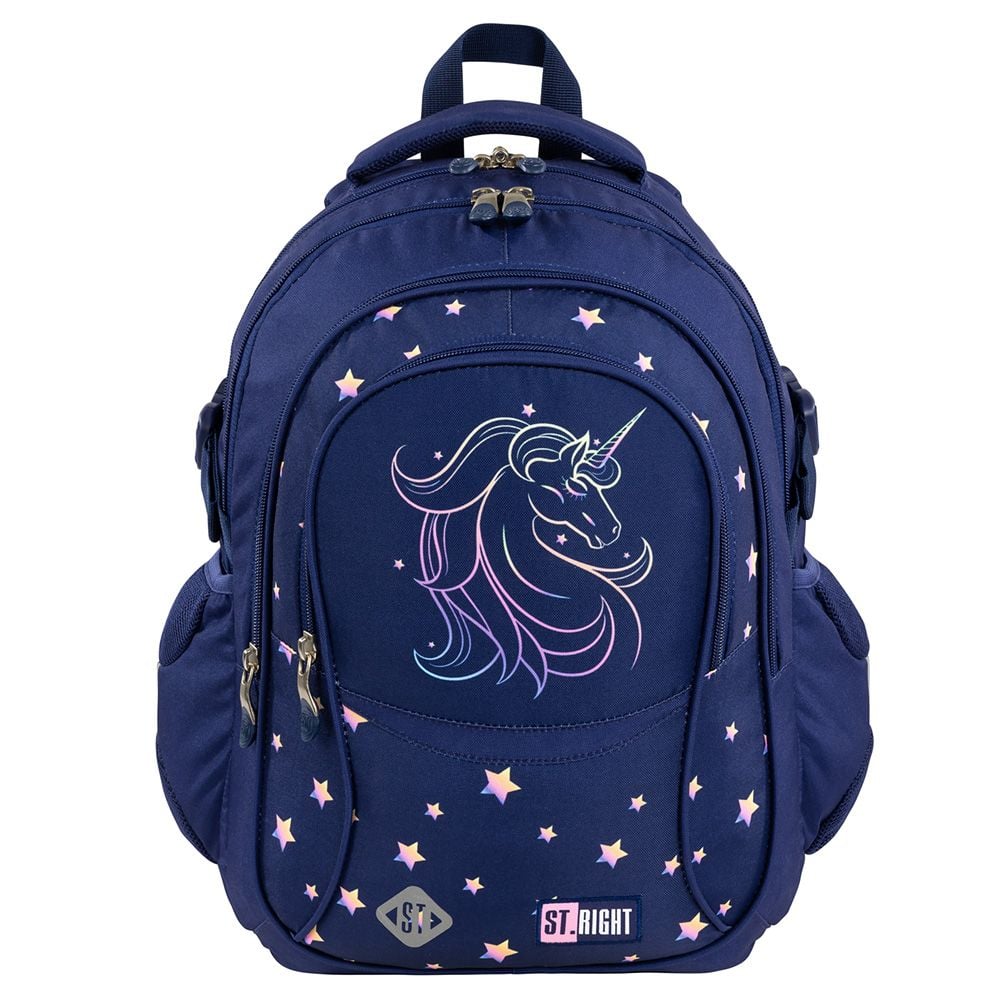Ghiozdan cu 4 compartimente, St Majewski, St. Right Unicorn Glow, 43 cm