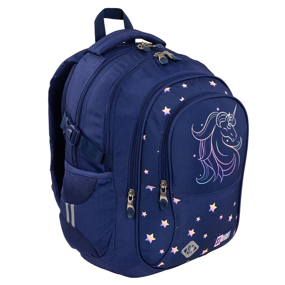 Ghiozdan cu 4 compartimente, St Majewski, St. Right Unicorn Glow, 43 cm