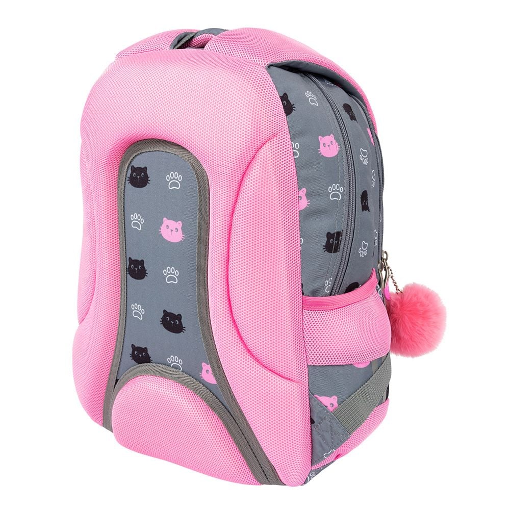 Ghiozdan cu 3 compartimente, St Majewski, St.Right Kitty Paw, 39 cm