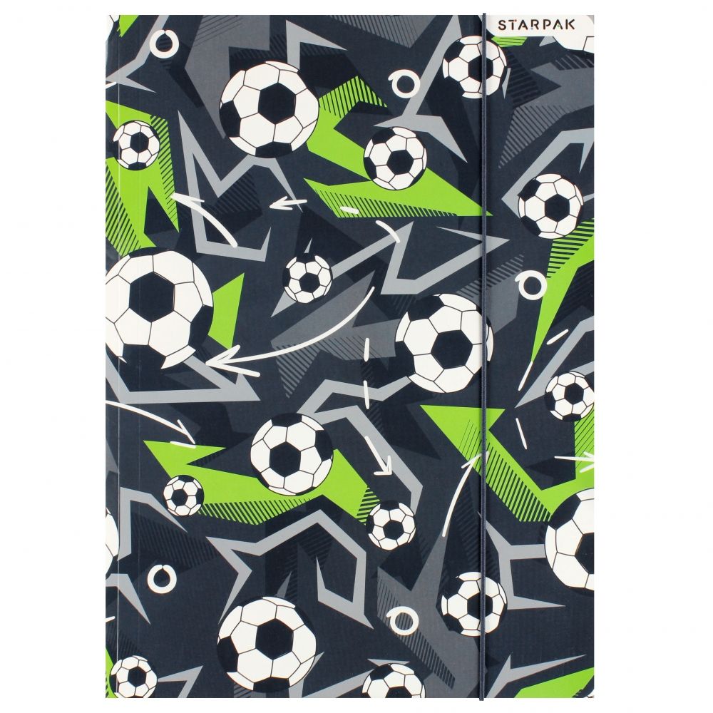 Mapa A4 cu elastic, Starpak, Football, Verde