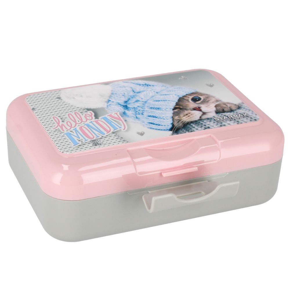 Set bidon de apa 350 ml si caserola de pranz 16 x 12.5 cm, Starpak, Cuties