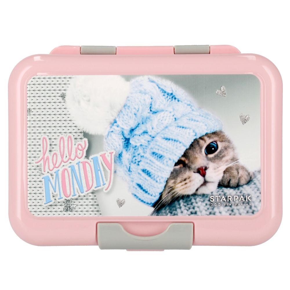 Set bidon de apa 350 ml si caserola de pranz 16 x 12.5 cm, Starpak, Cuties