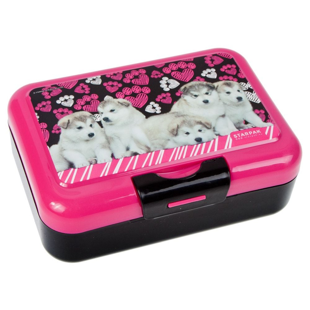 Set bidon de apa 350 ml si caserola de pranz 16 x 12.5 cm, Starpak, Cuties Doggy