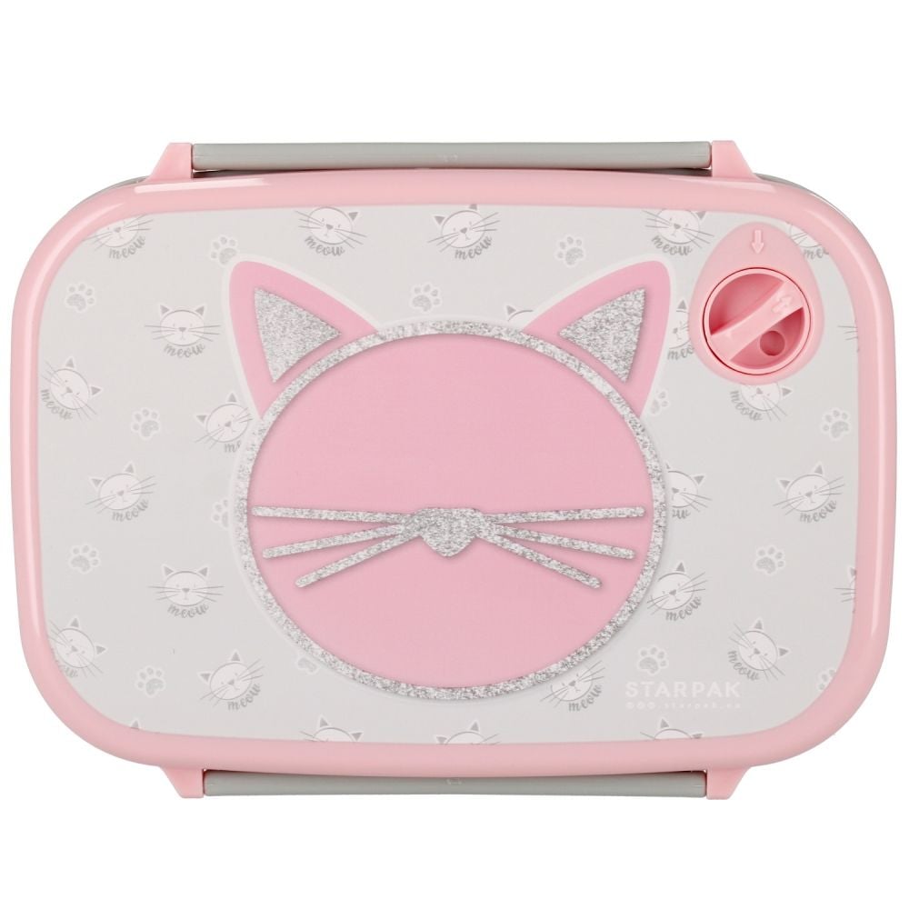Caserola de pranz, Starpak, Kitty, Roz, 17 x 6 cm