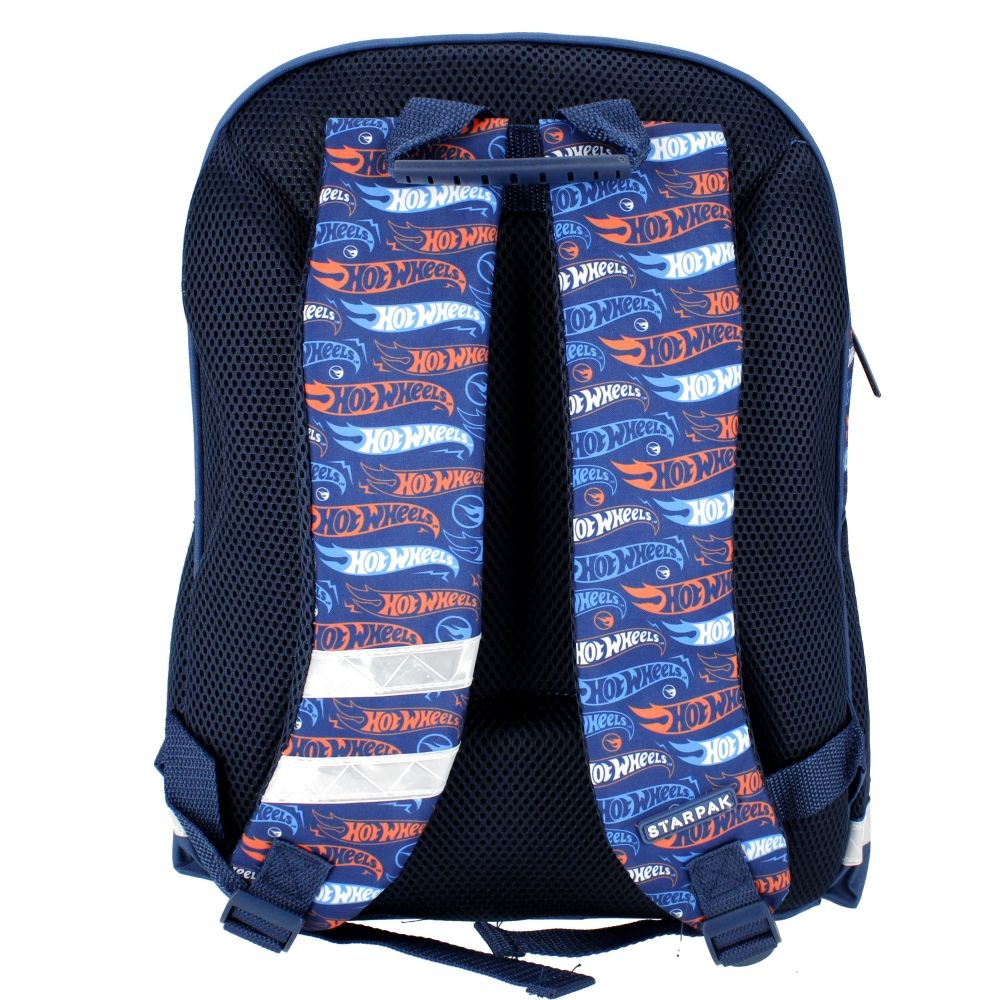 Ghiozdan pentru scoala cu un compartiment si buzunare frontale, Starpak, Hot Wheels